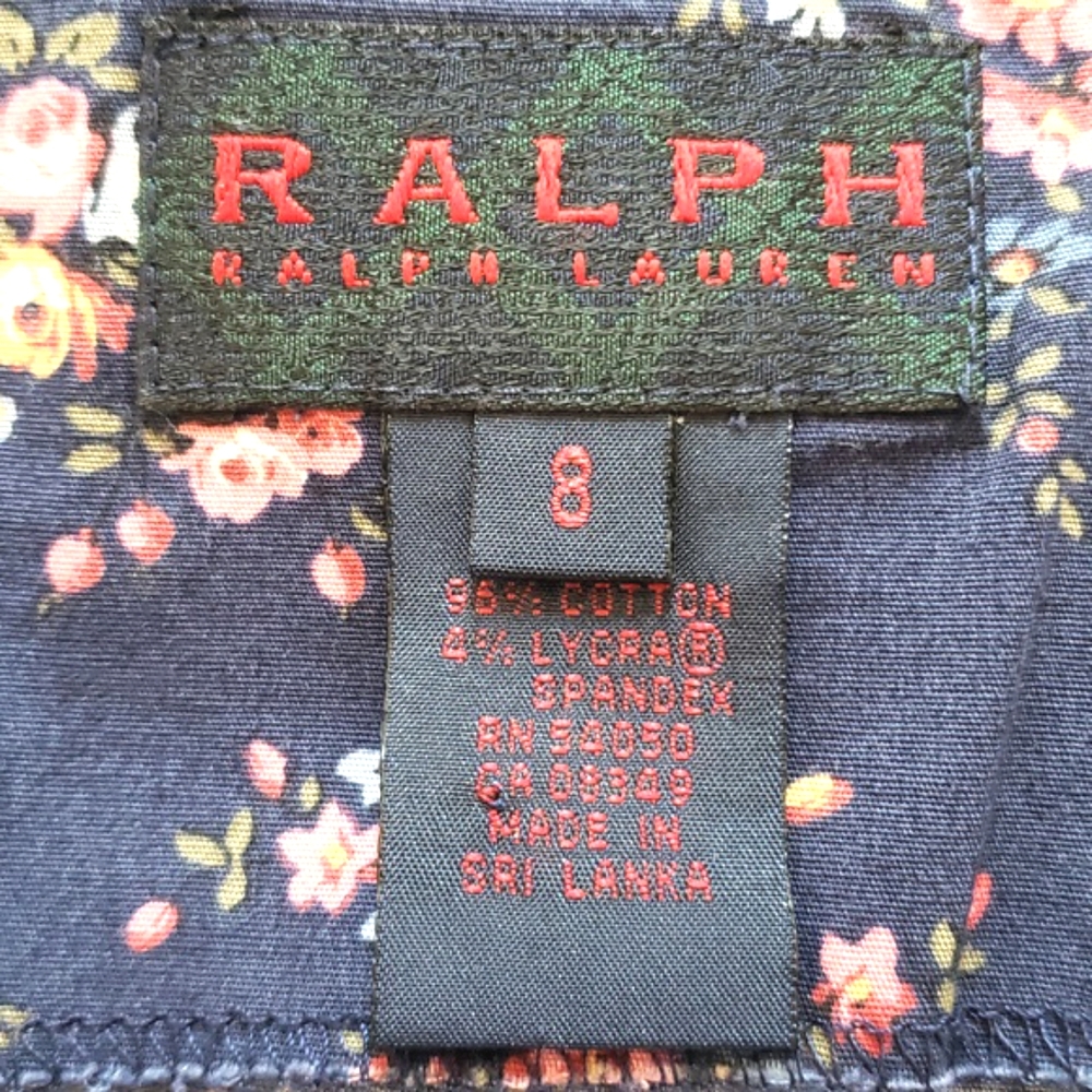 Vintage 90s Ralph Lauren Tartan Label Floral Halter Dress Navy Cotton • Size 8 - Picture 15 of 16
